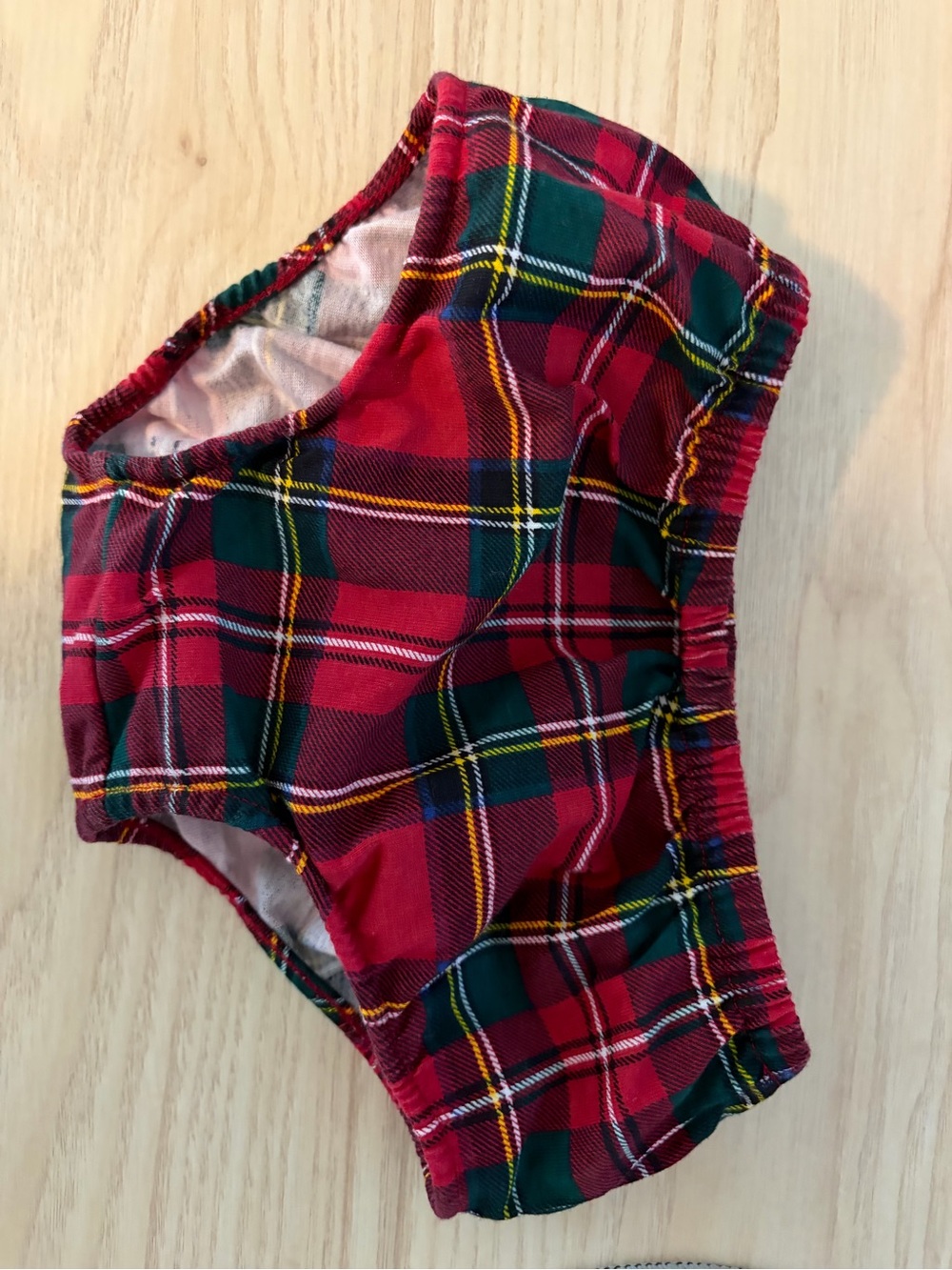 Ralph Lauren Red and Green Plaid Baby Dress with Black Bow - Picture 5 of 5